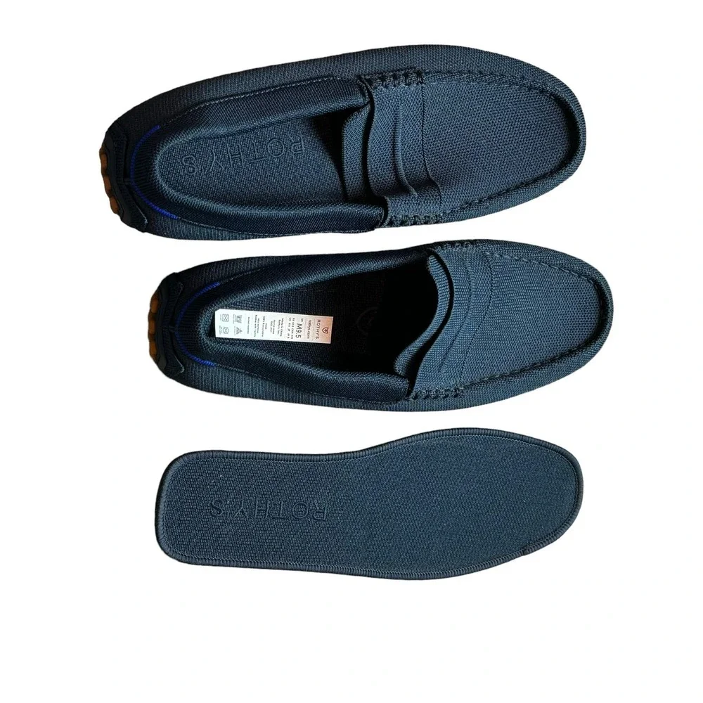 Rothy's The Driving Loafer Slip On Comfortable Navy Blue Size M9.5 NWOB